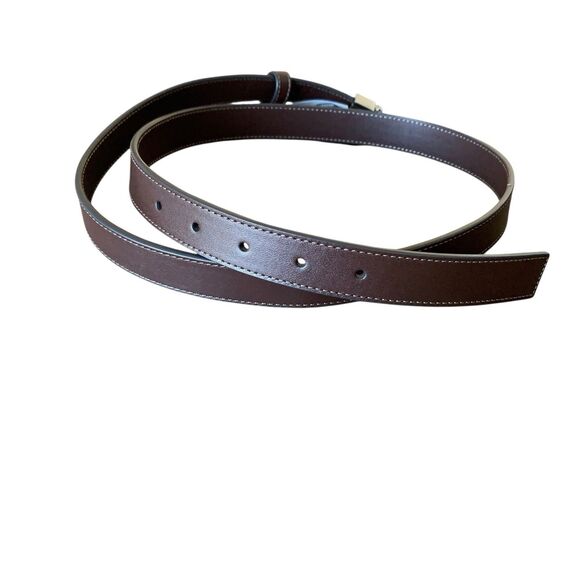 Coach Belt Plaque Buckle One Size CW737 42” Maple Brown Leather Silver-Tone NWT - Picture 8 of 14